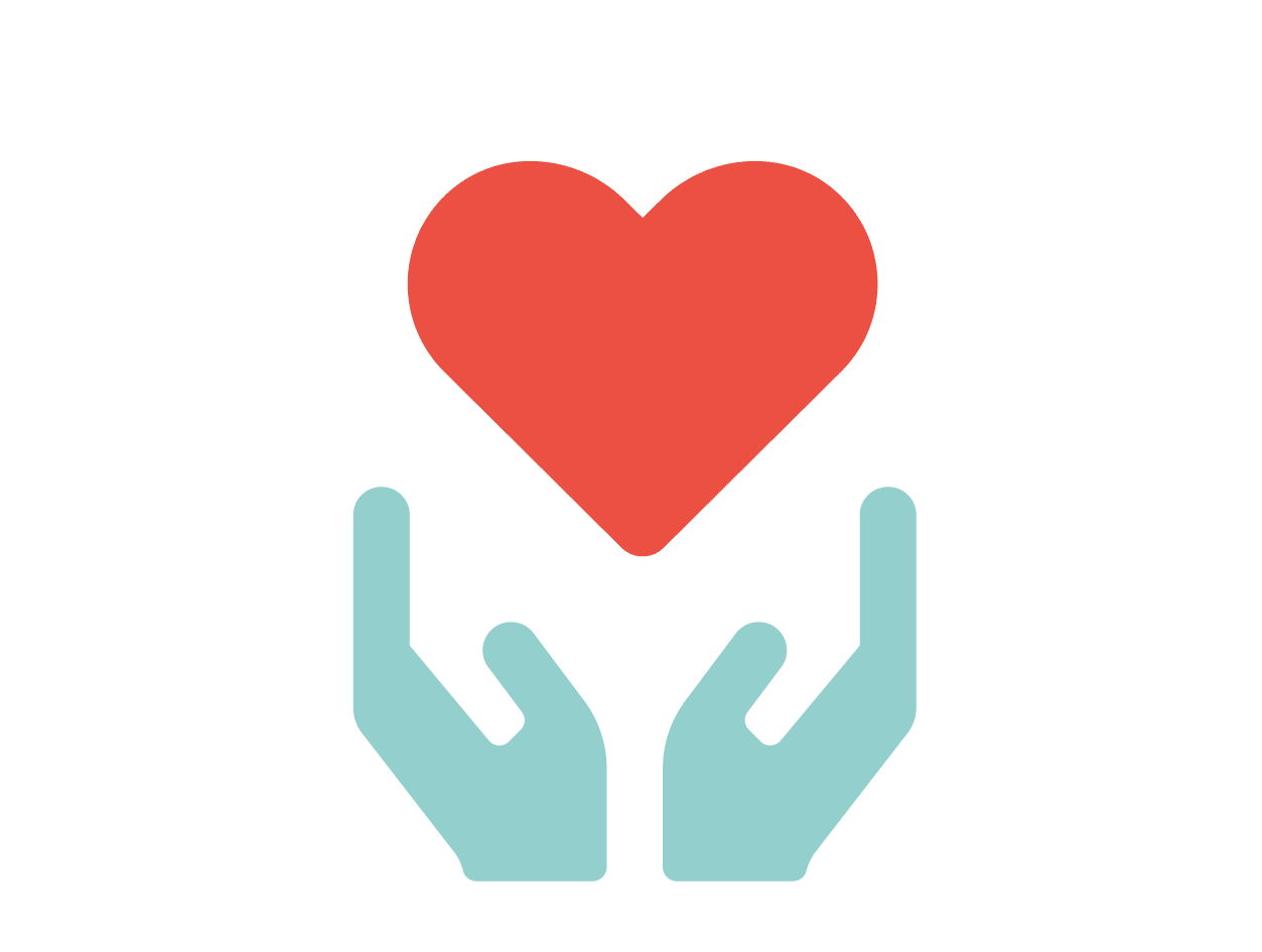 Illustration of heart and hands