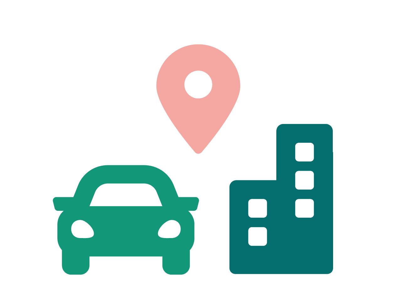 Illustration of cars and buildings